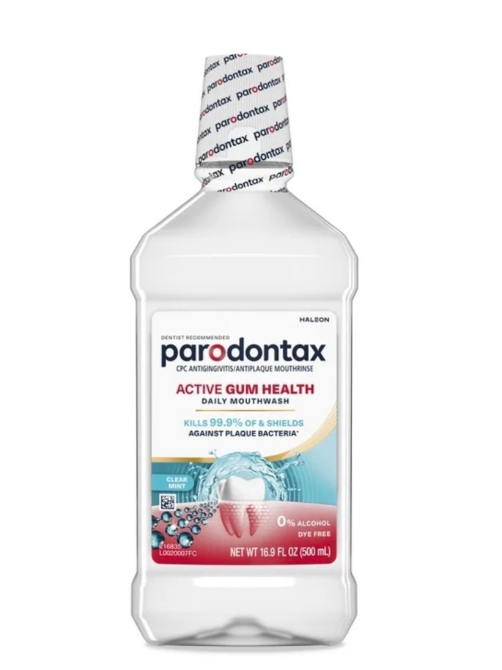 16.9 fl ozof Parodontax Active Gum Health Daily Mouthwash in a clear mint flavor
